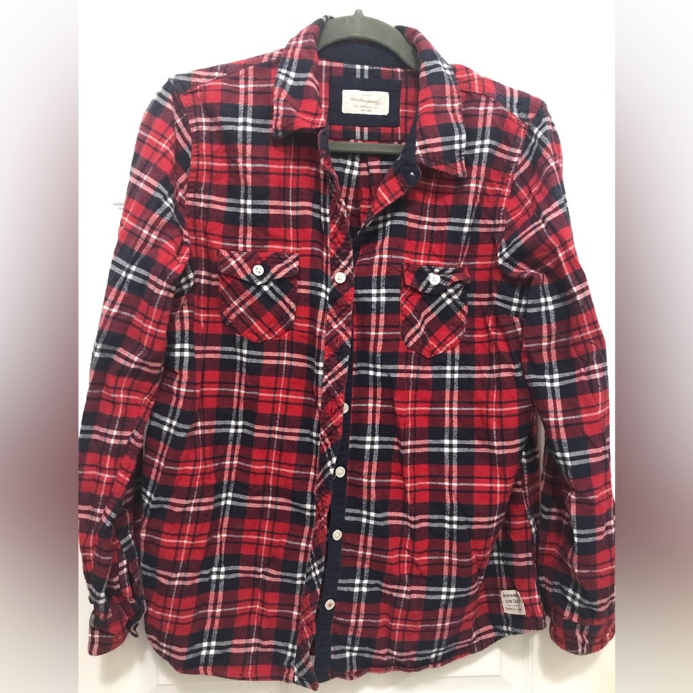 Weatherproof Vintage red plaid shirt size L